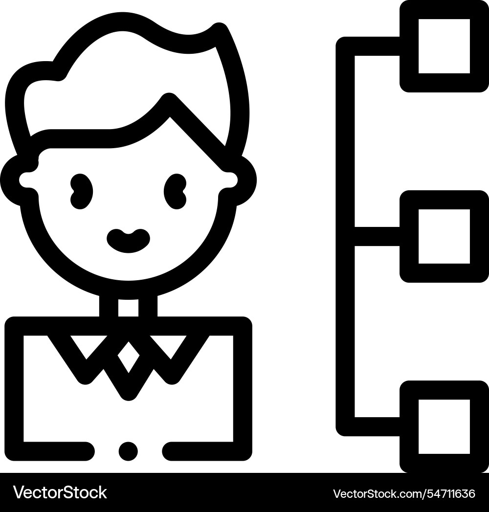Man icon thin linear style design isolated Man icon thin linear style design isolated vector image