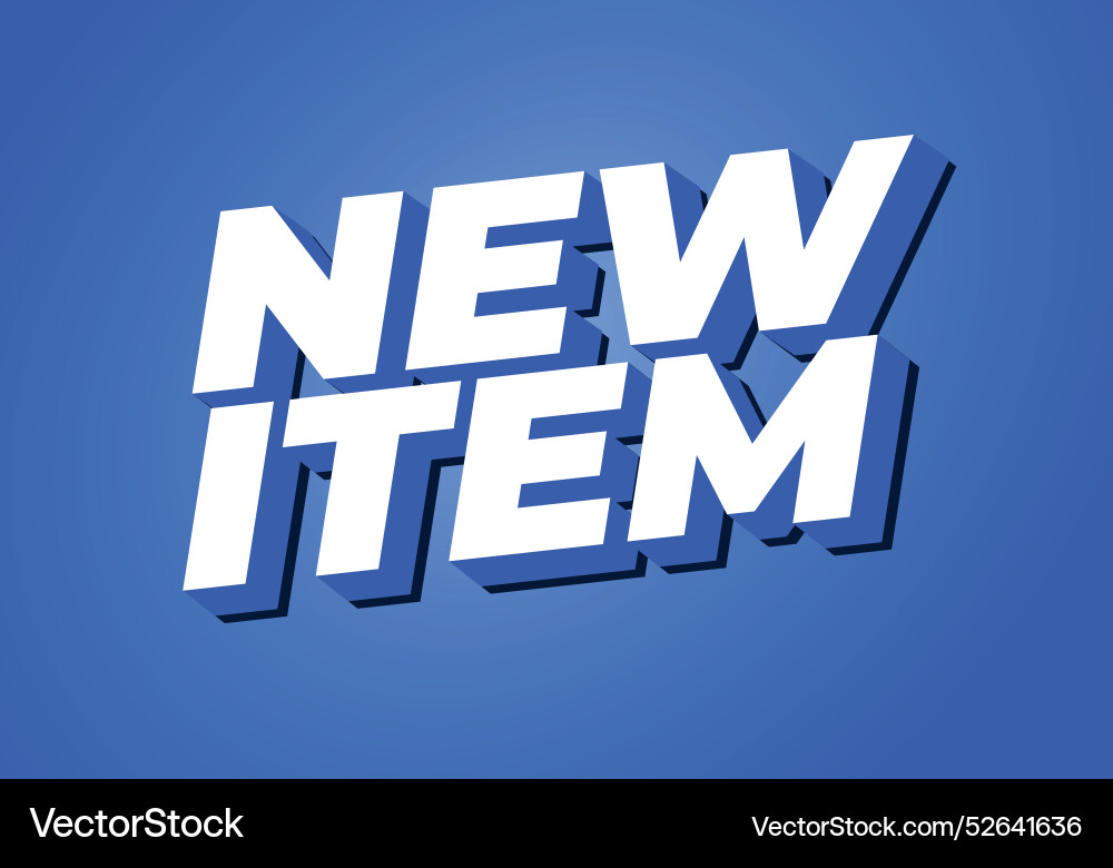 New item text effect in 3d style for print ad vector image