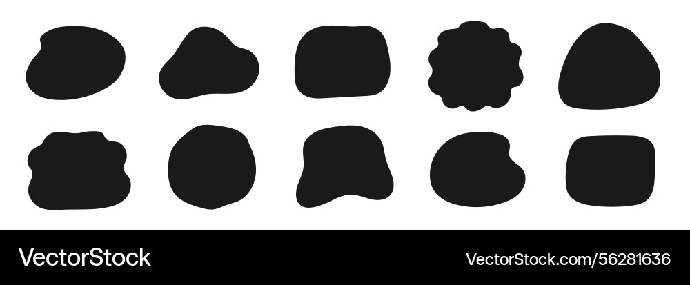Organic shape round form set liquid blob vector image