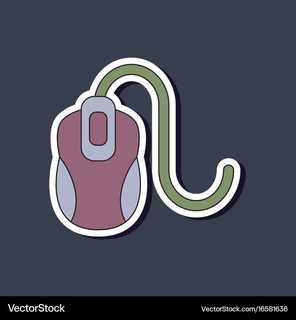 Paper sticker on background of computer mouse vector image