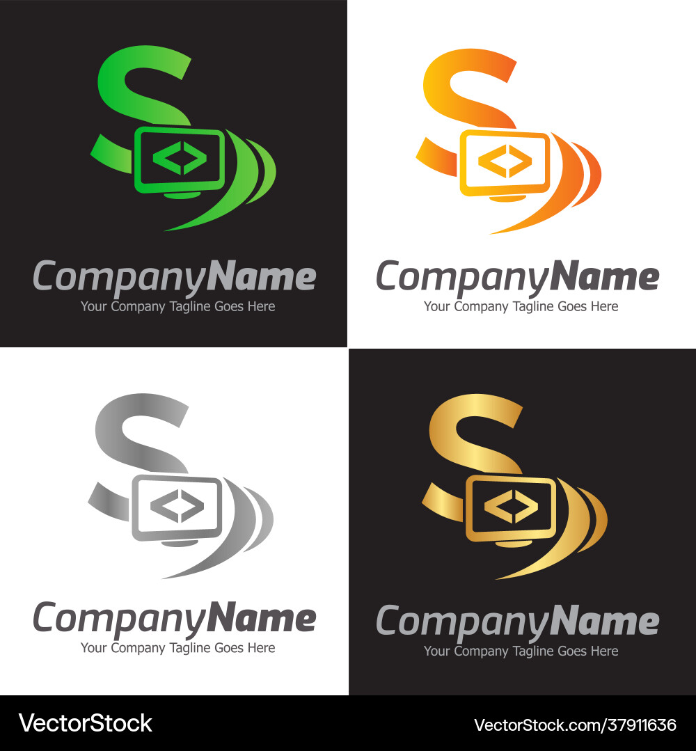 Programmiercode und Computermonitor-Logo vektorbild