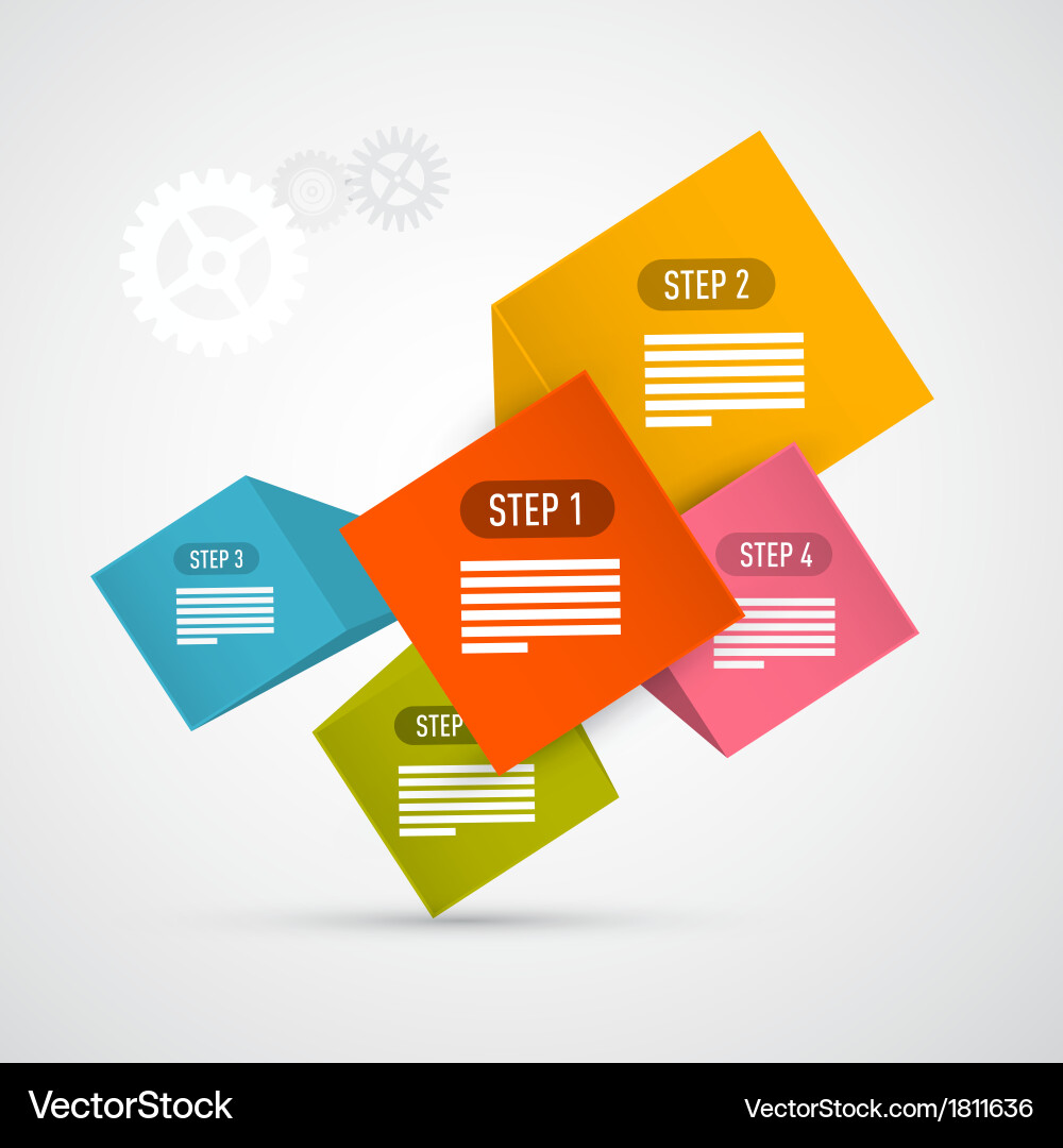 Progress steps for tutorial infographics vector image