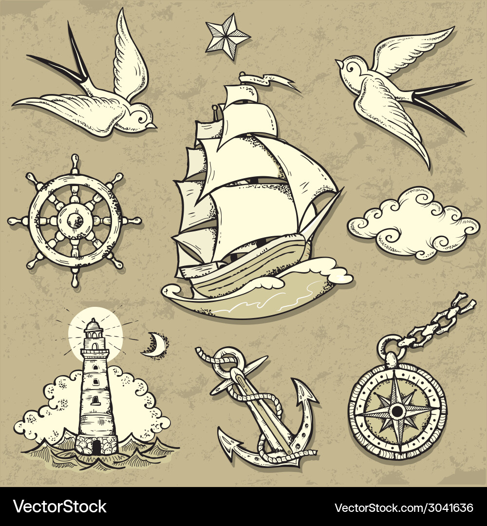 Sailor set Royalty Free Vector Image - VectorStock