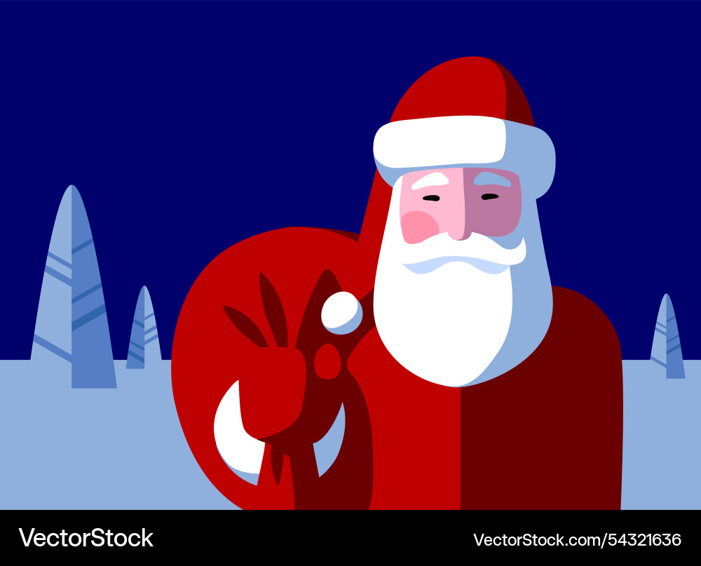 Santa claus in a red suit with bag Santa claus in a red suit with bag vector image