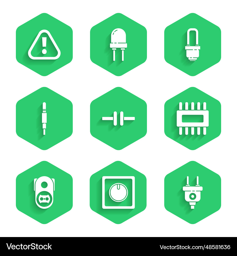 Set electric circuit scheme light switch plug Vector Image