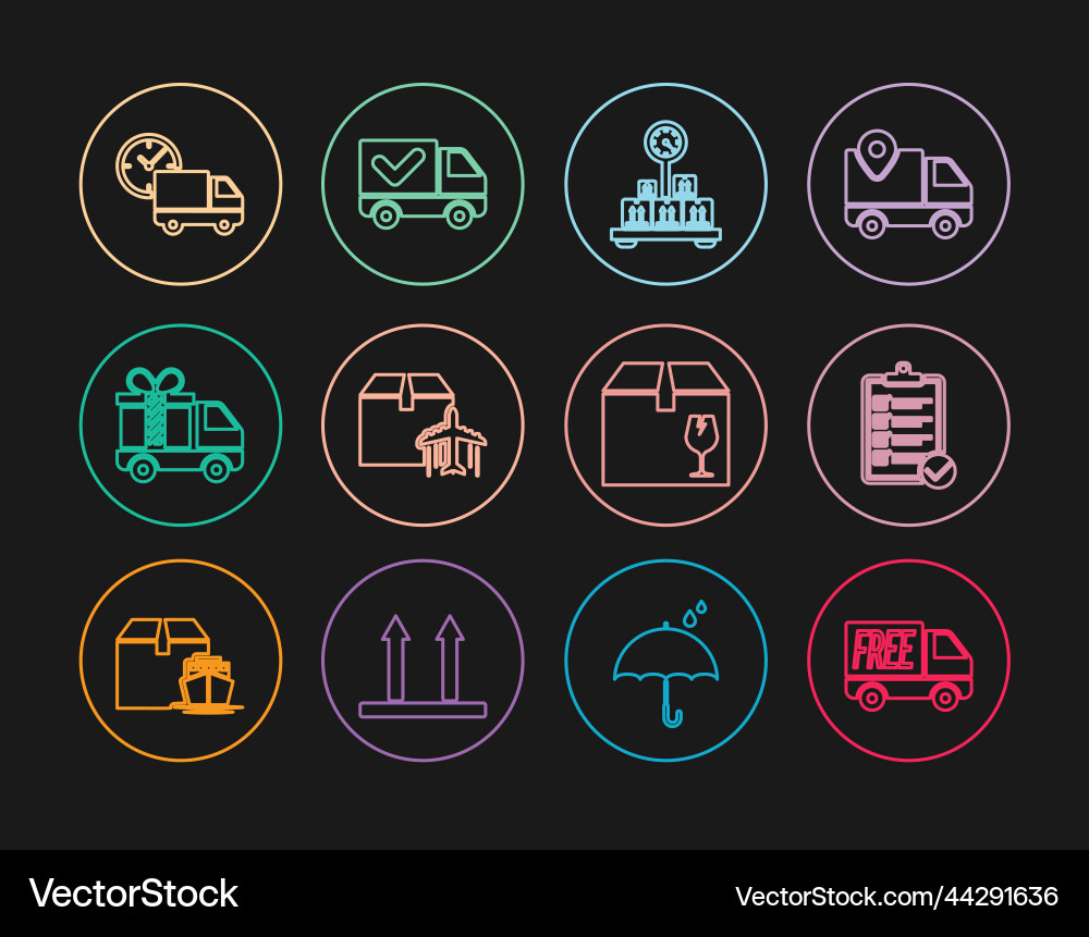 Set line free delivery service verification Set line free delivery service verification vector image