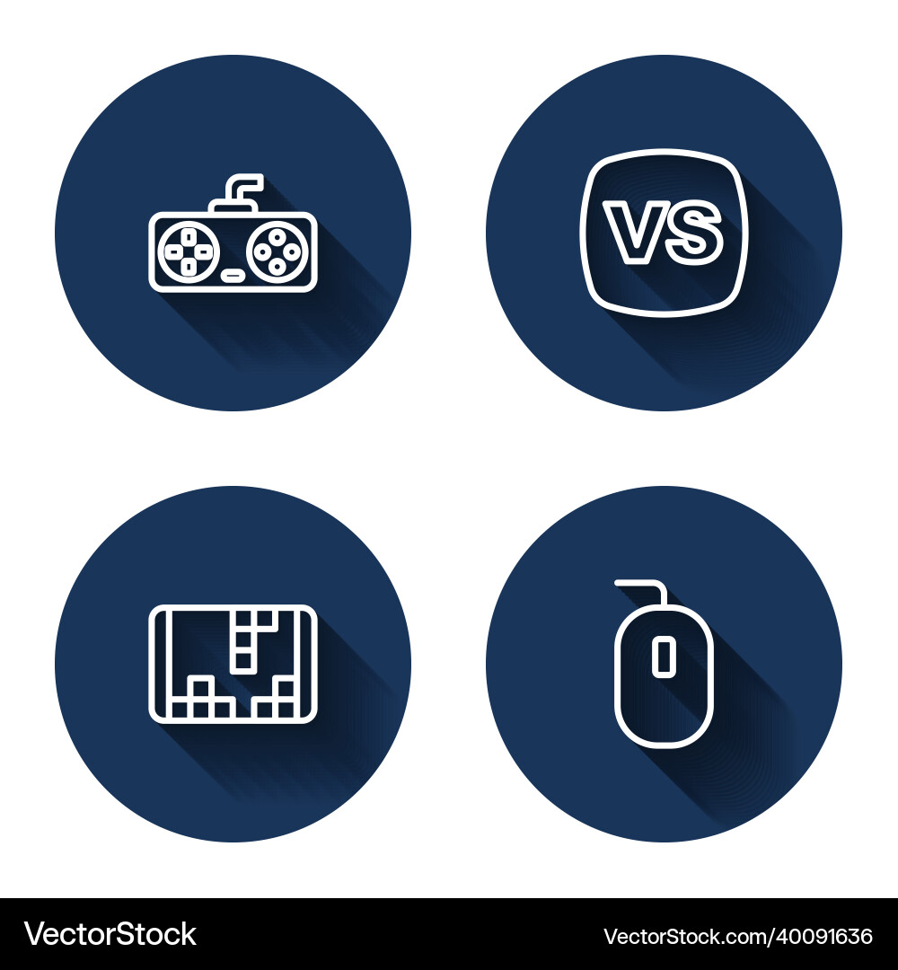 Set line game controller or joystick vs versus Set line game controller or joystick vs versus vector image