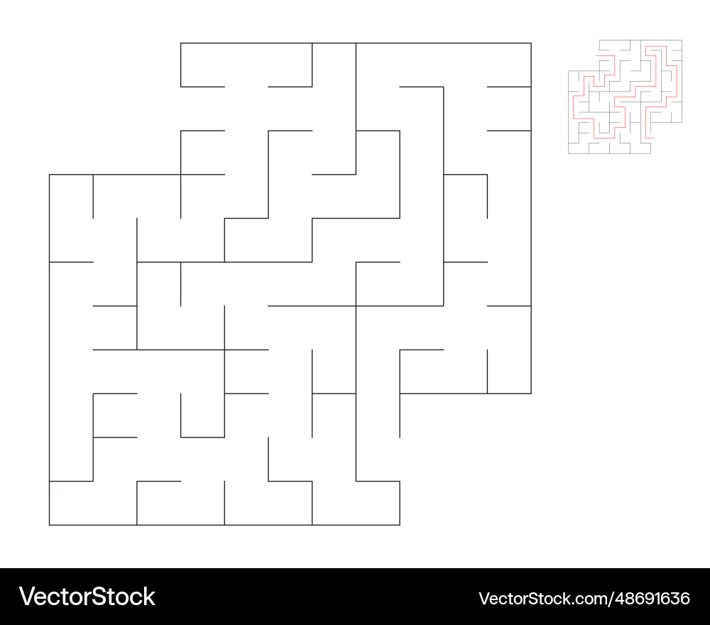 Square maze logic game with labyrinths Square maze logic game with labyrinths Vector Image
