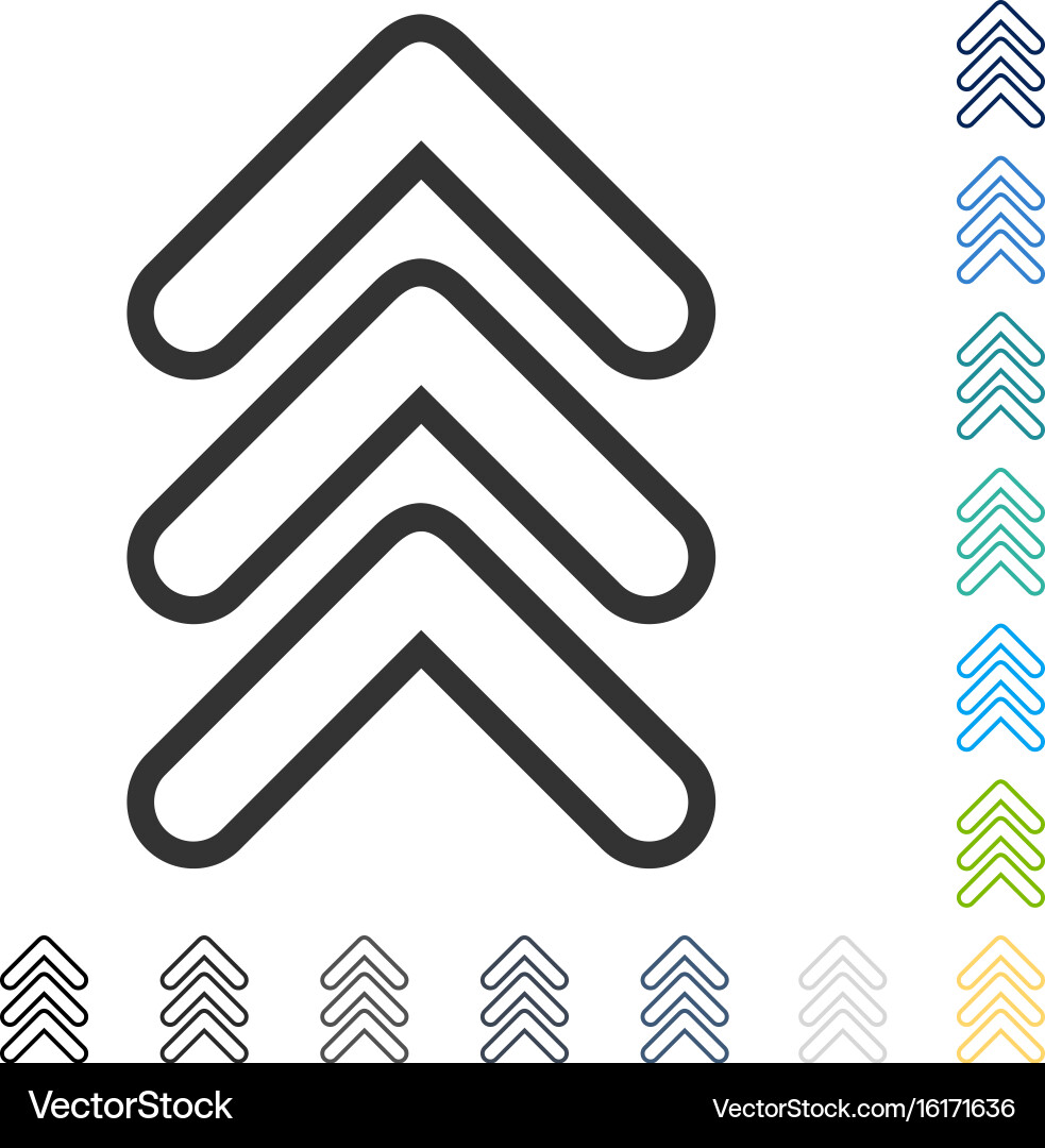 Triple Upward Pointer Icon vector image