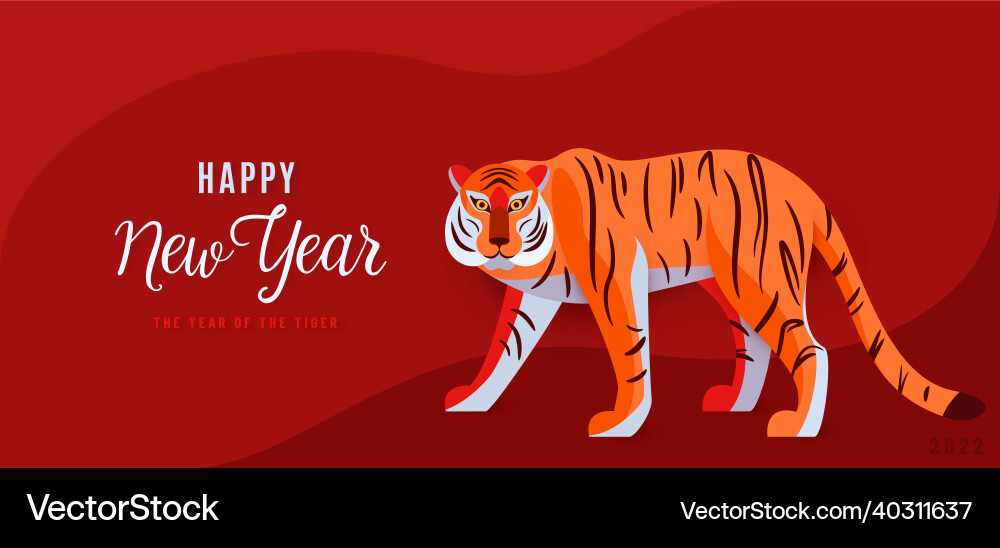 2022 happy chinese new year the of tiger 2022 happy chinese new year the of tiger vector image