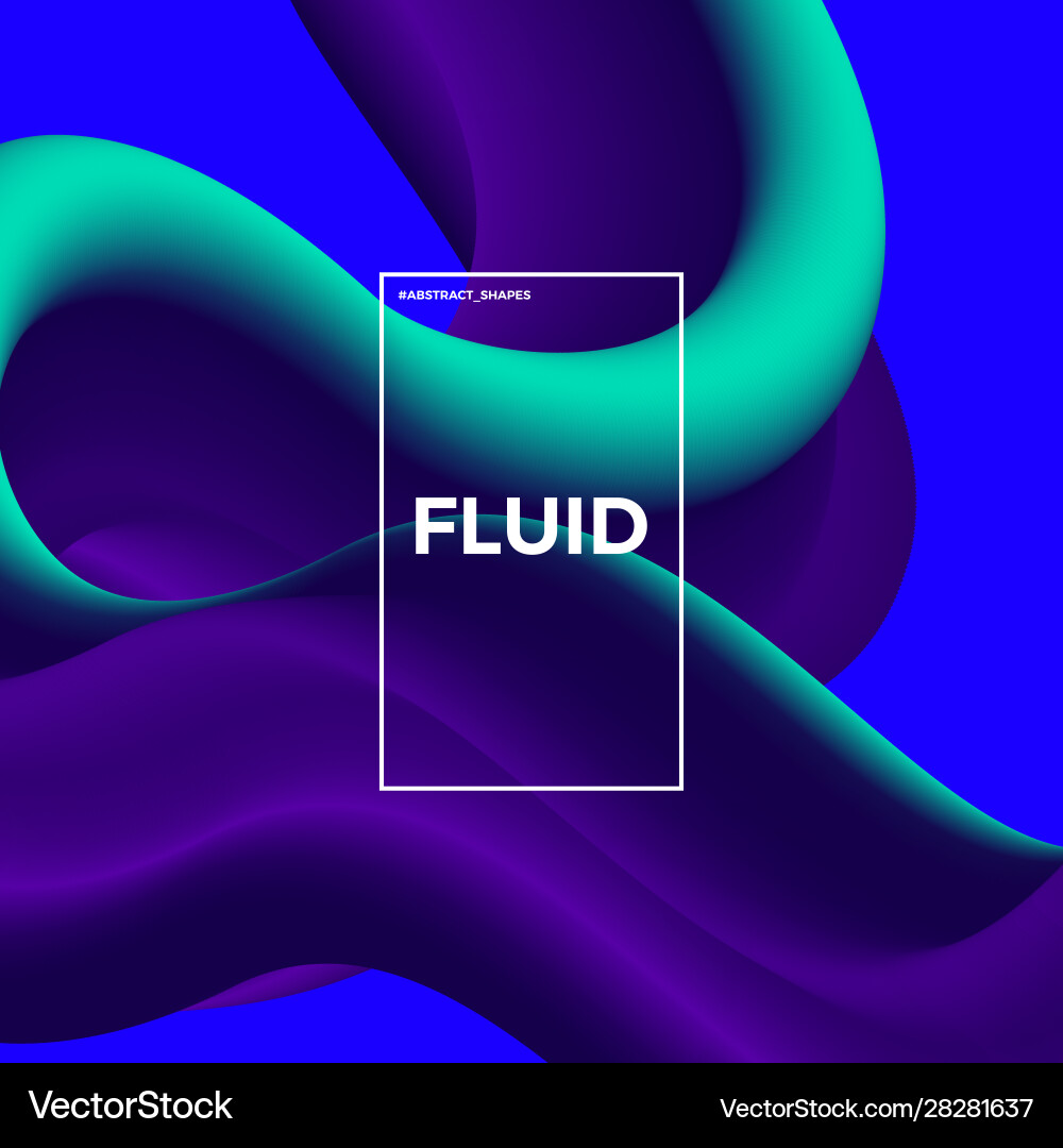 Abstract design template with 3d flow shapes vector image