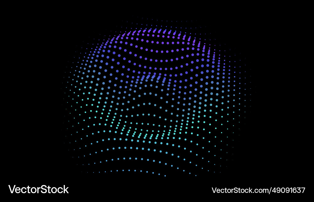 Abstract waveform net pulsating hole dots nodes vector image