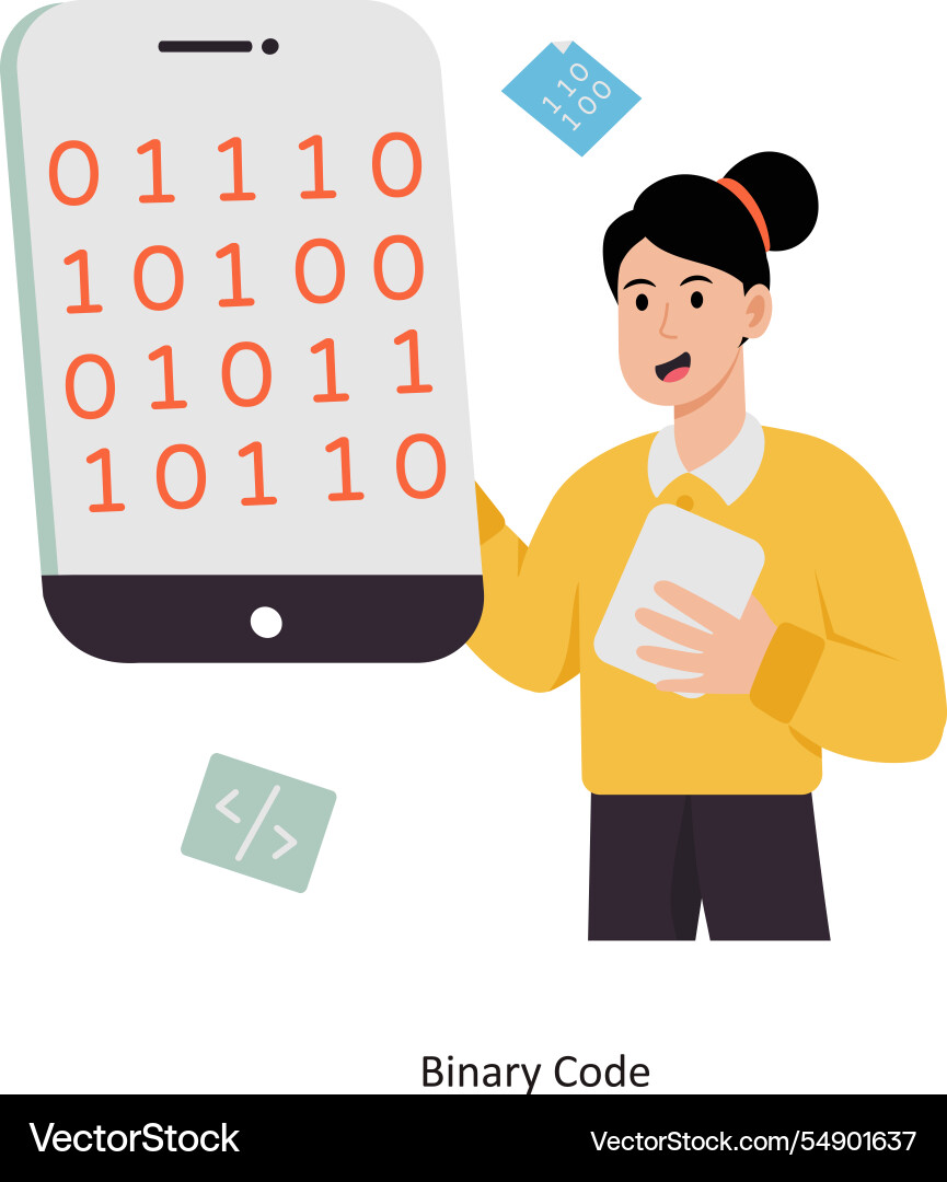 Binary code eps 10 file vector image