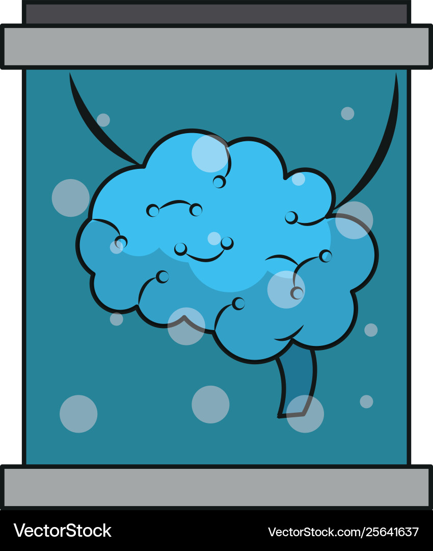 Brain in flask artificial technology Vector Image