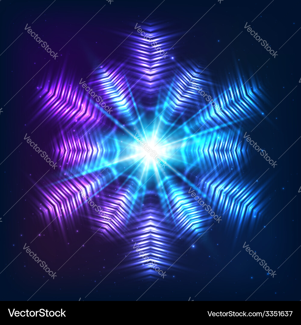 Cosmic shining abstract snowflake Vector Image