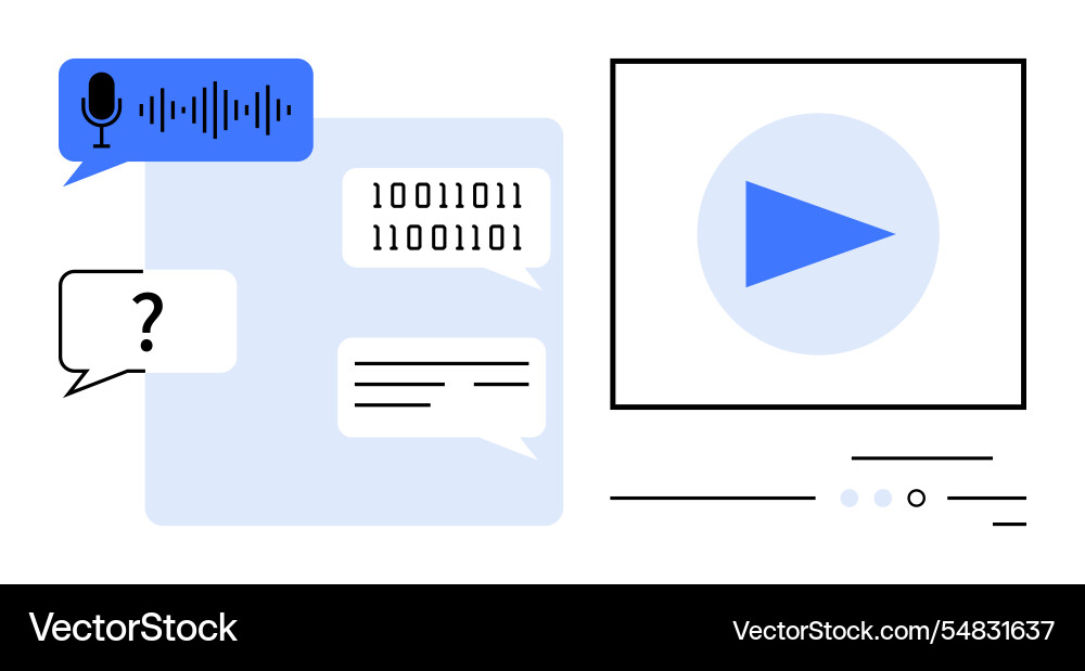 Digital communication with chat bubbles binary Vector Image