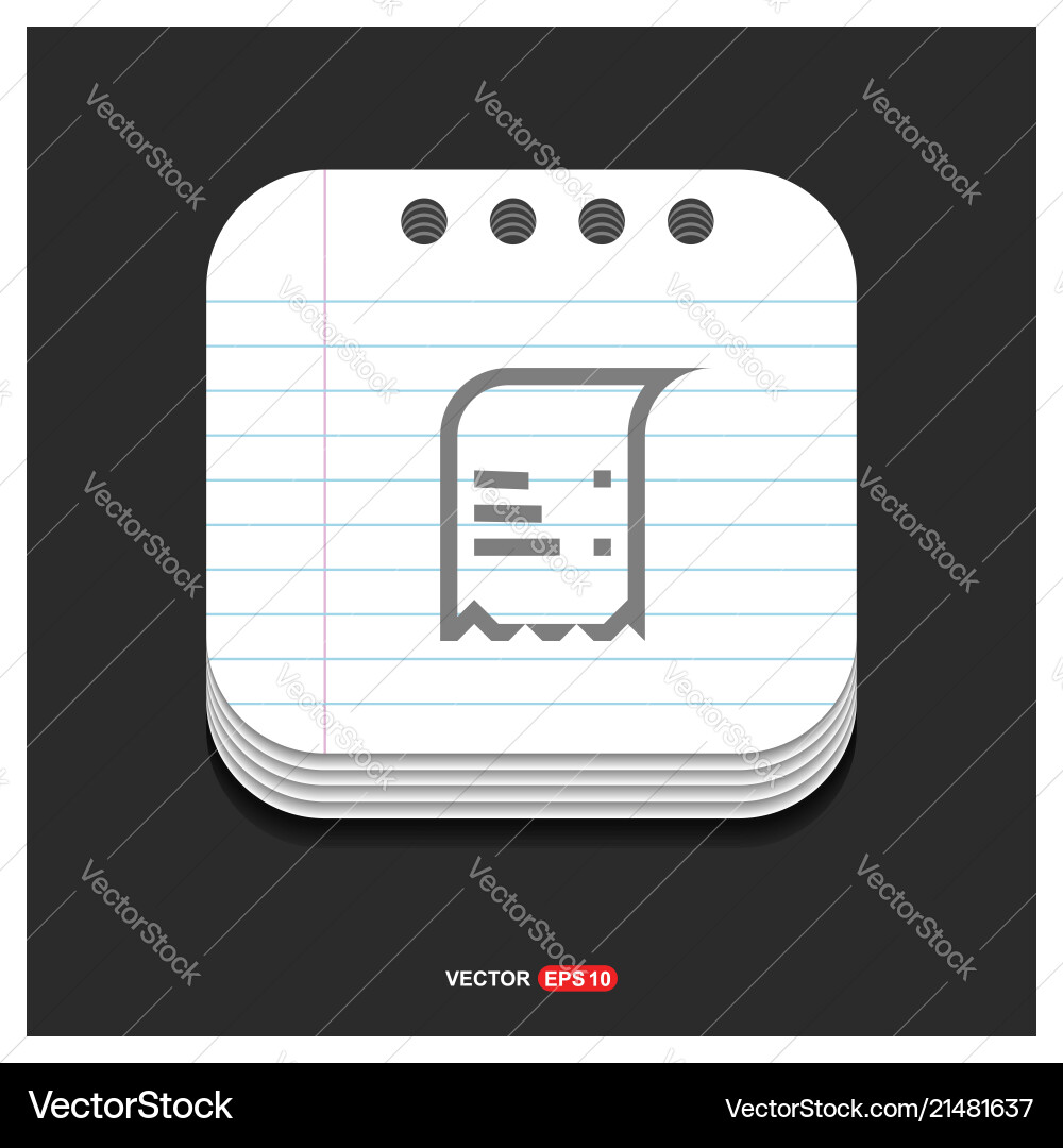 Document icon gray on notepad style template Document icon gray on notepad style template vector image