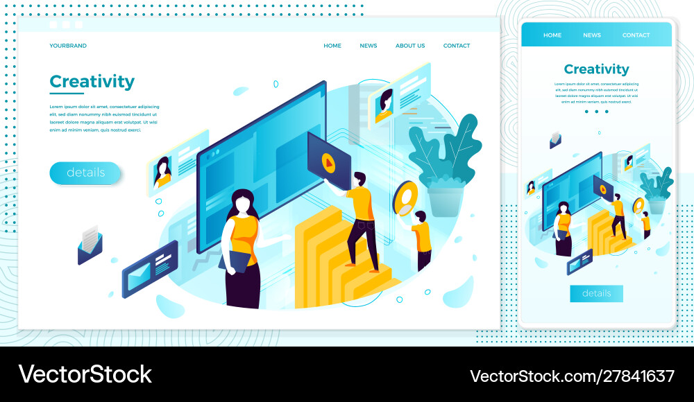 Eps site creation working process set Eps site creation working process set vector image