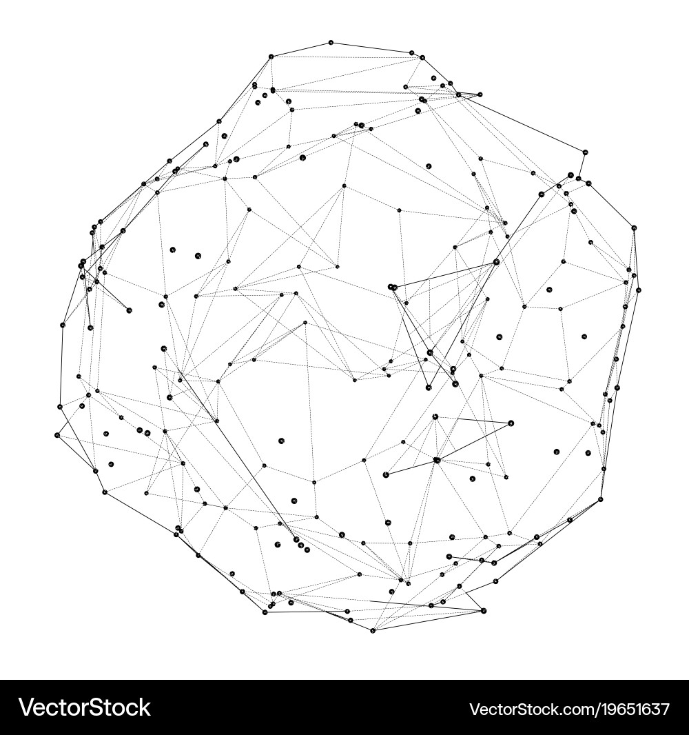 Geometric Network Sphere vector image