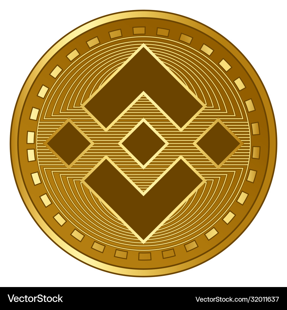 Gold futuristic binance cryptocurrency coin – Royalty-Free Vector |  VectorStock