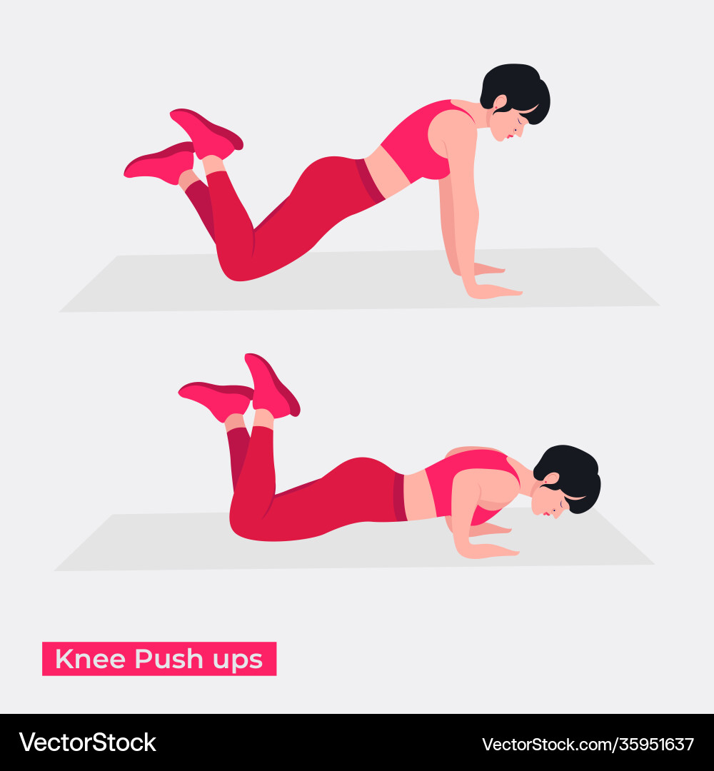 Knee Push-Ups Exercise Vector Image