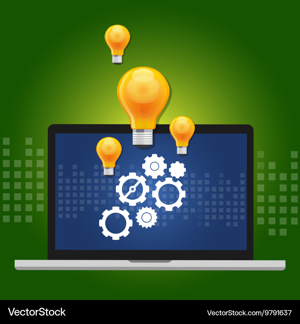 Machine learning algorithm concept with gear Vector Image