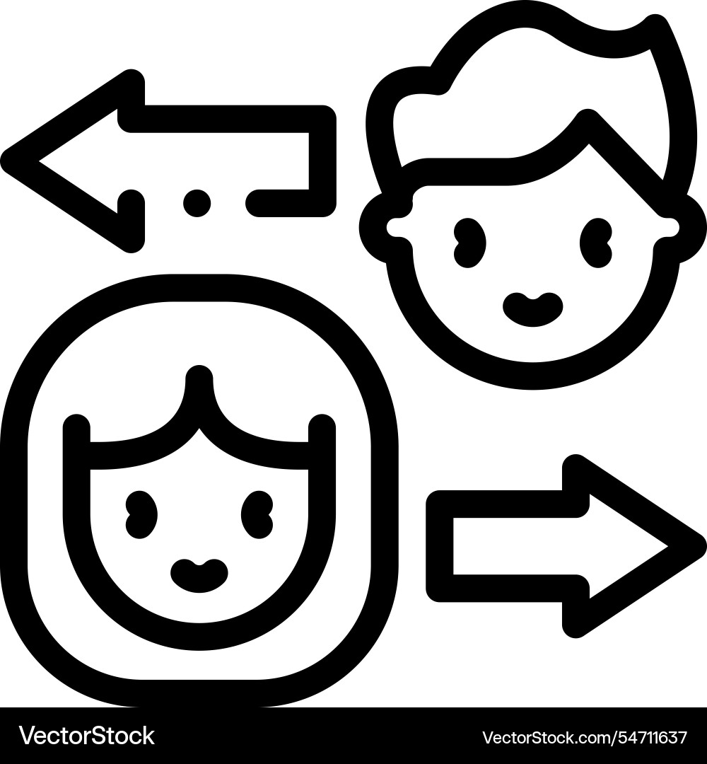 Man icon thin linear style design isolated Man icon thin linear style design isolated vector image
