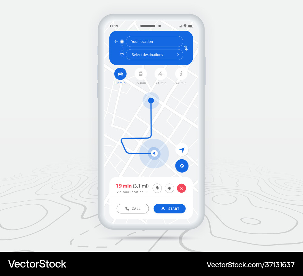 Map gps navigation ux ui concept Map gps navigation ux ui concept vector image