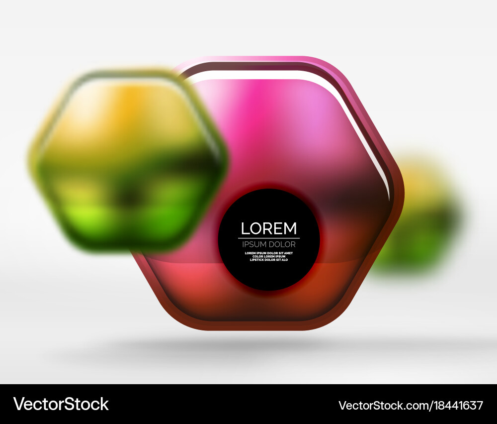 Metallic realistic texture on 3d hexagons Vector Image