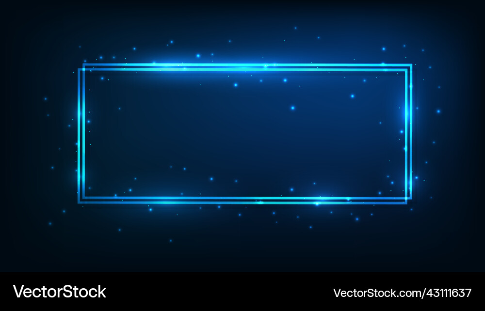Neon double rectangular frame Vector Image
