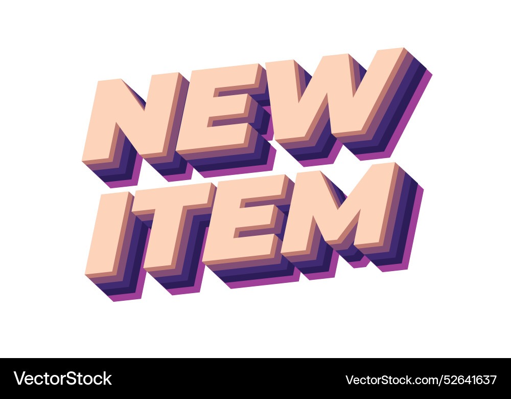 New item text effect in 3d style for print ad New item text effect in 3d style for print ad vector image