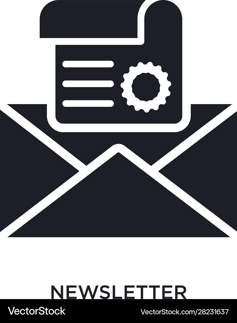 Newsletter isolated icon simple element from vector image