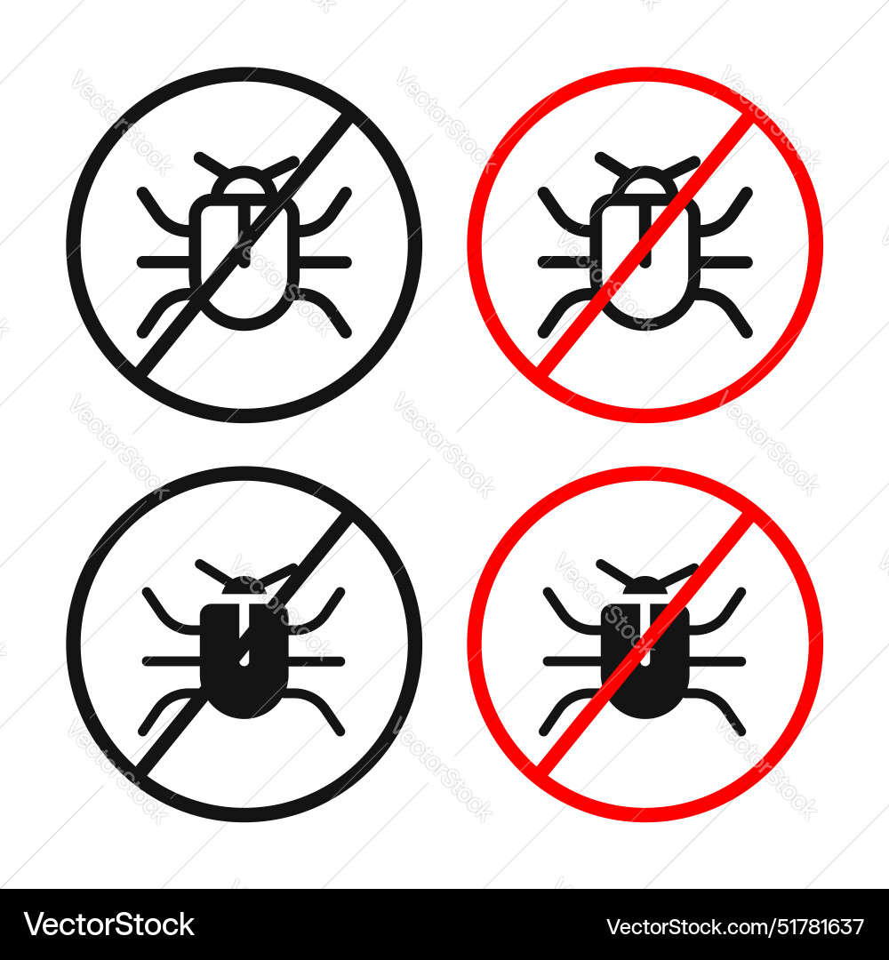 No bug line icon set No bug line icon set vector image