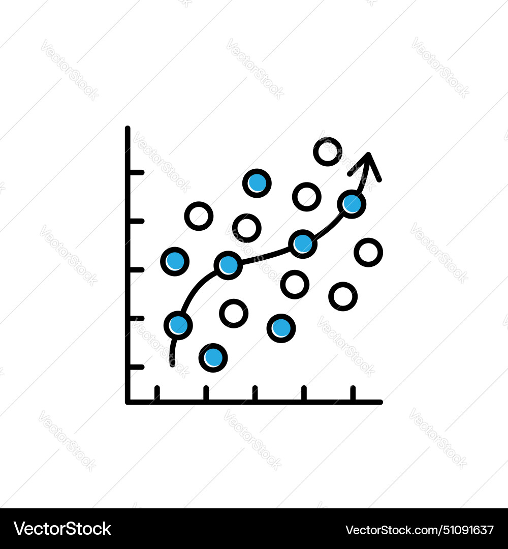 Predictive regression modeling icon design vector image