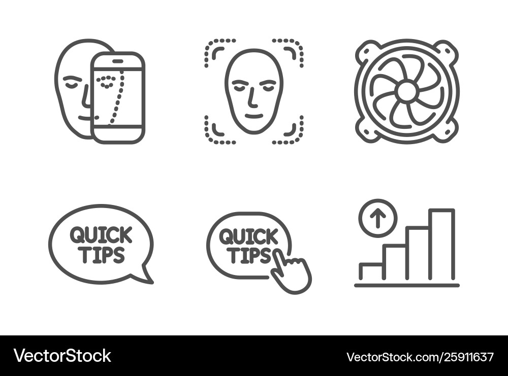Quick tips face detection and biometrics Quick tips face detection and biometrics vector image