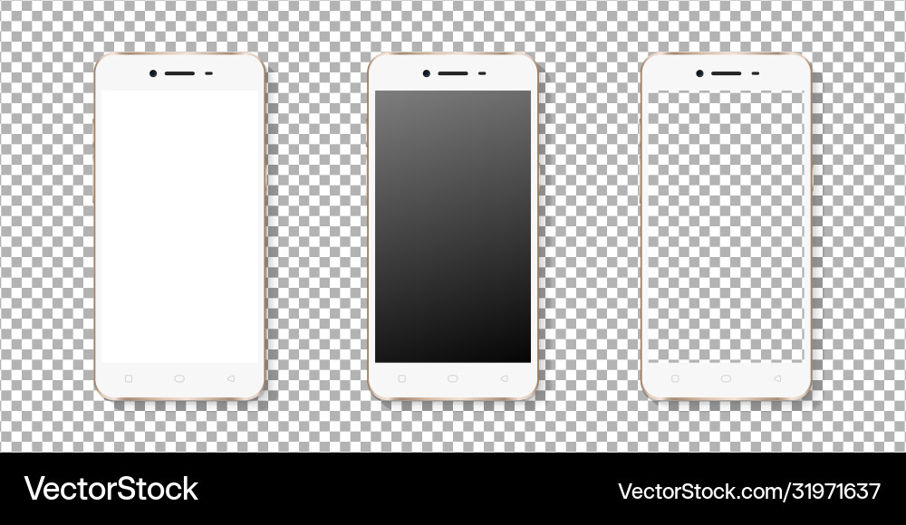 Realistic smartphone display mockup set Realistic smartphone display mockup set vector image