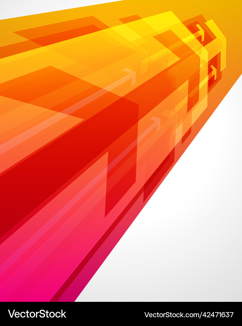 Red yellow abstract arrows flow digital data up Vector Image