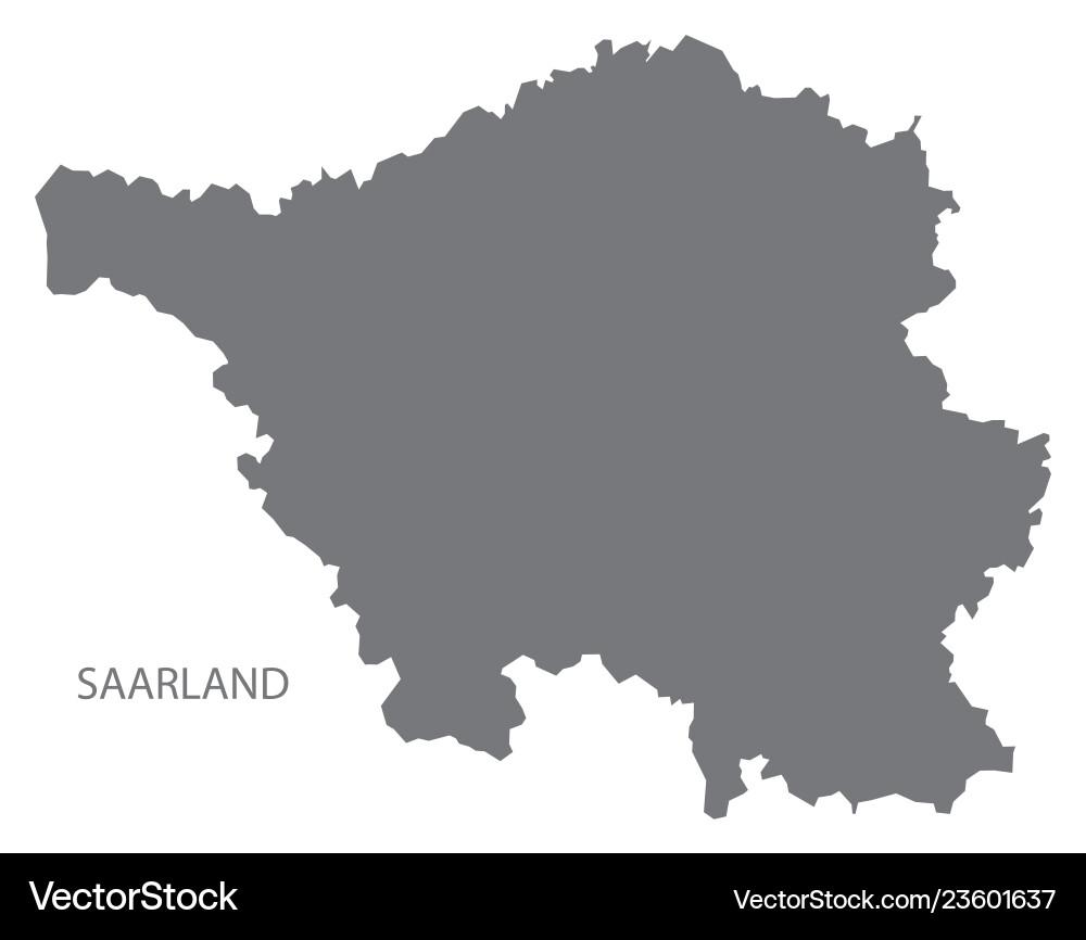 Saarland germany map grey Saarland germany map grey vector image