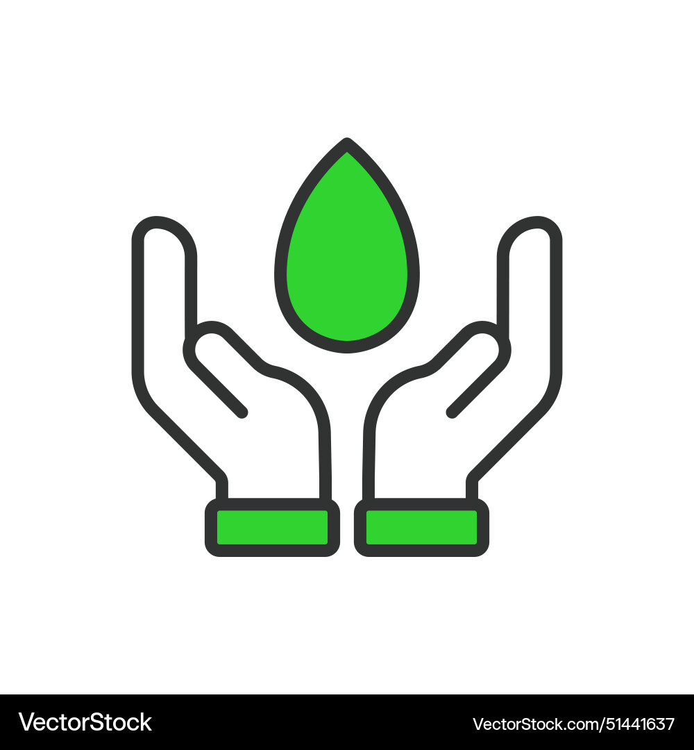 Save water in line design green Royalty Free Vector Image