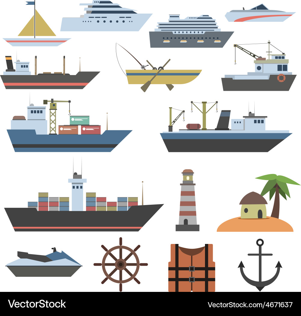 Ship flat icon Royalty Free Vector Image - VectorStock