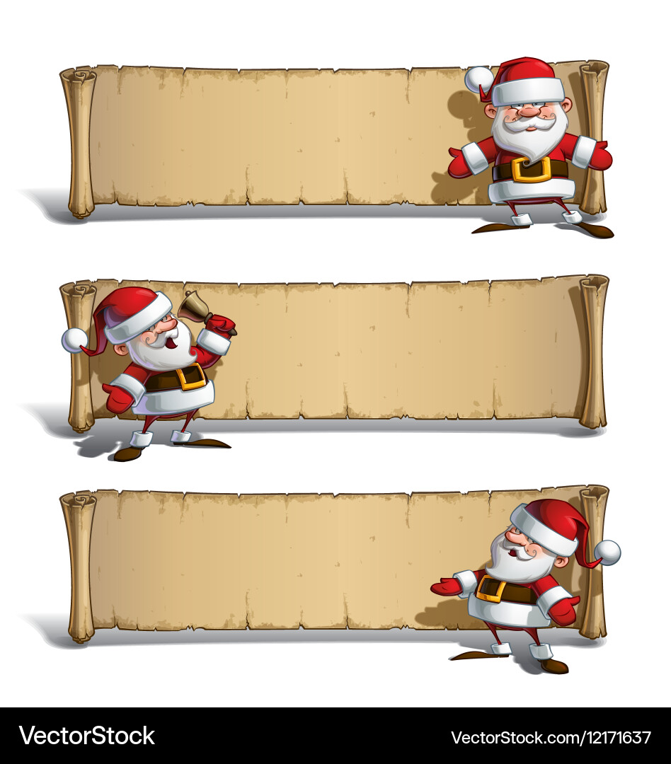 Smiling Santa with Scroll vector image