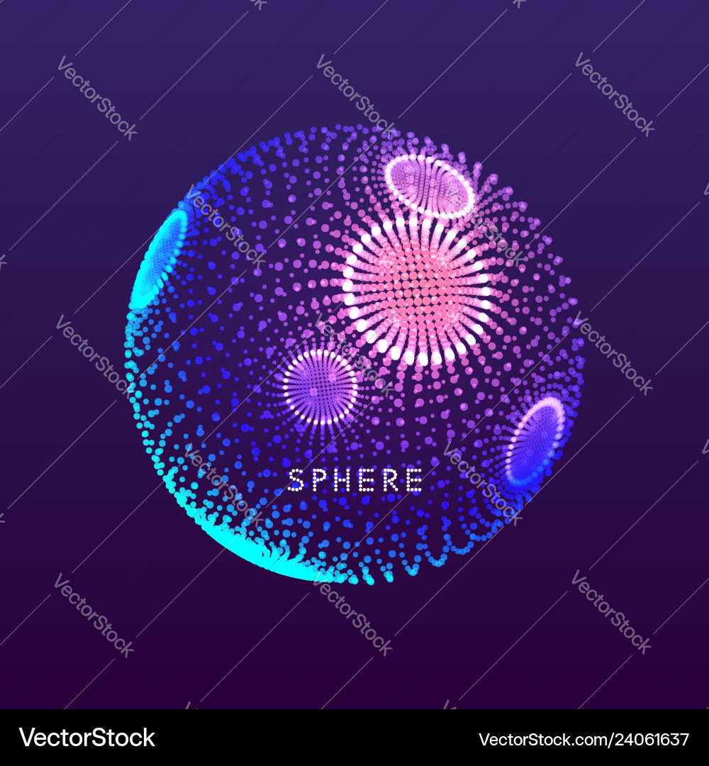 Sphere consisting of points global digital Sphere consisting of points global digital vector image