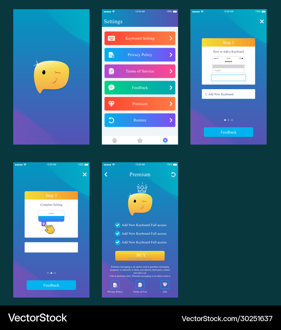 Tastatur-App ui Design Moble Benutzeroberfläche Tastatur-App ui Design Moble Benutzeroberfläche vektorbild