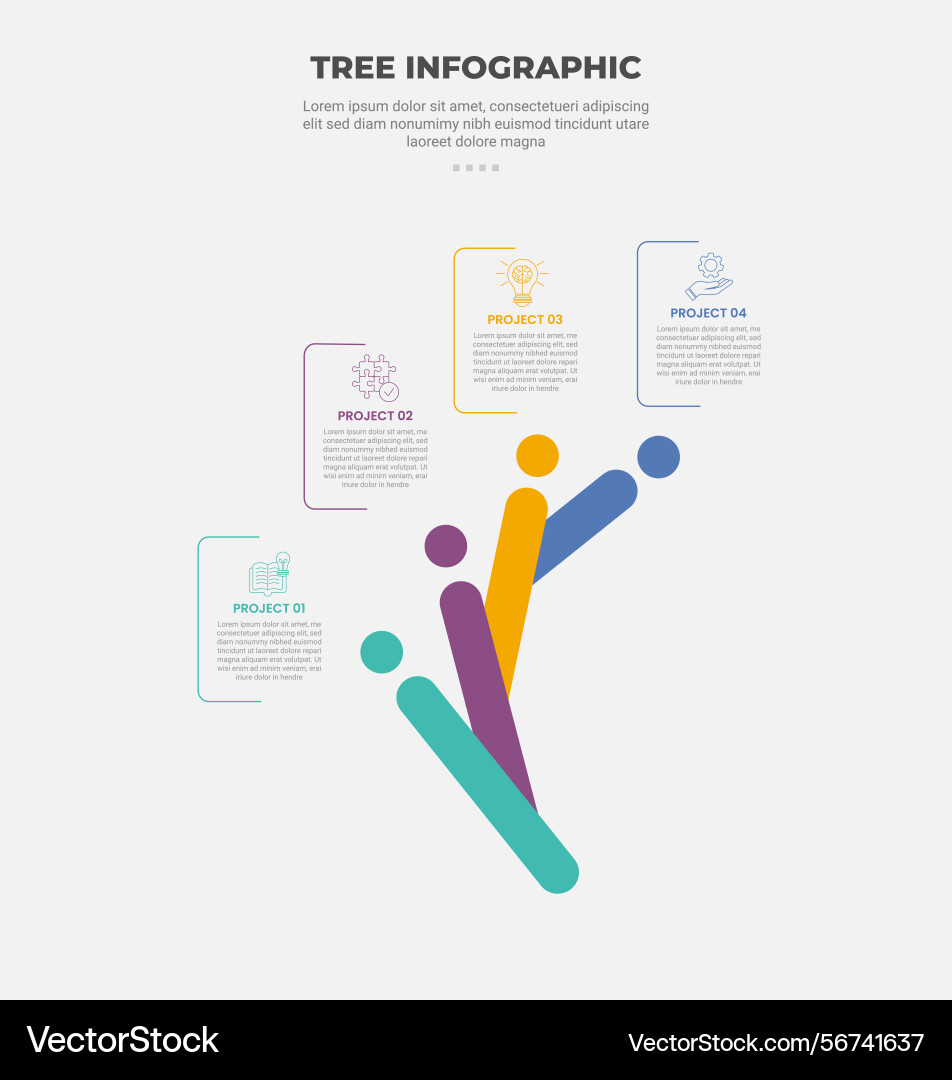 Tree shape visualization infographic outline Tree shape visualization infographic outline vector image