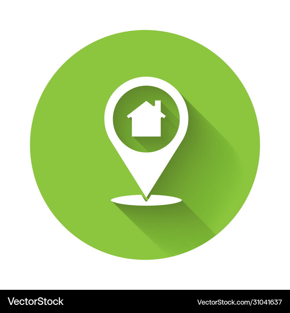 White map pointer with house icon isolated vector image