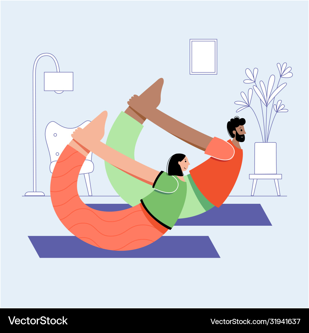 Yoga flach gesunden Lebensstil Yoga flach gesunden Lebensstil vektorbild