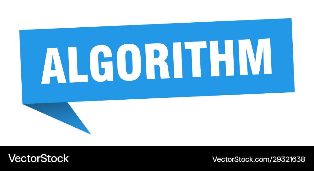 Algorithm speech bubble ribbon sign vector image