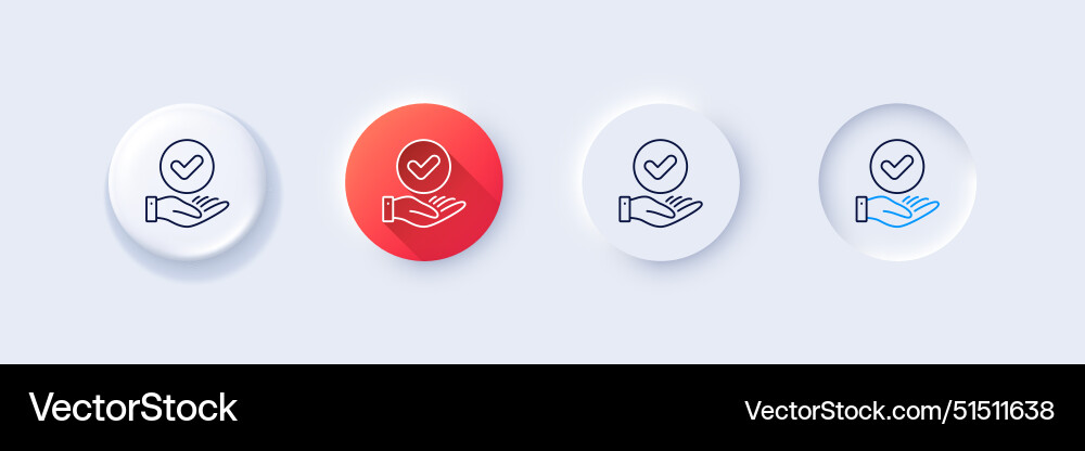 Approved checkbox line icon accepted sign Approved checkbox line icon accepted sign vector image