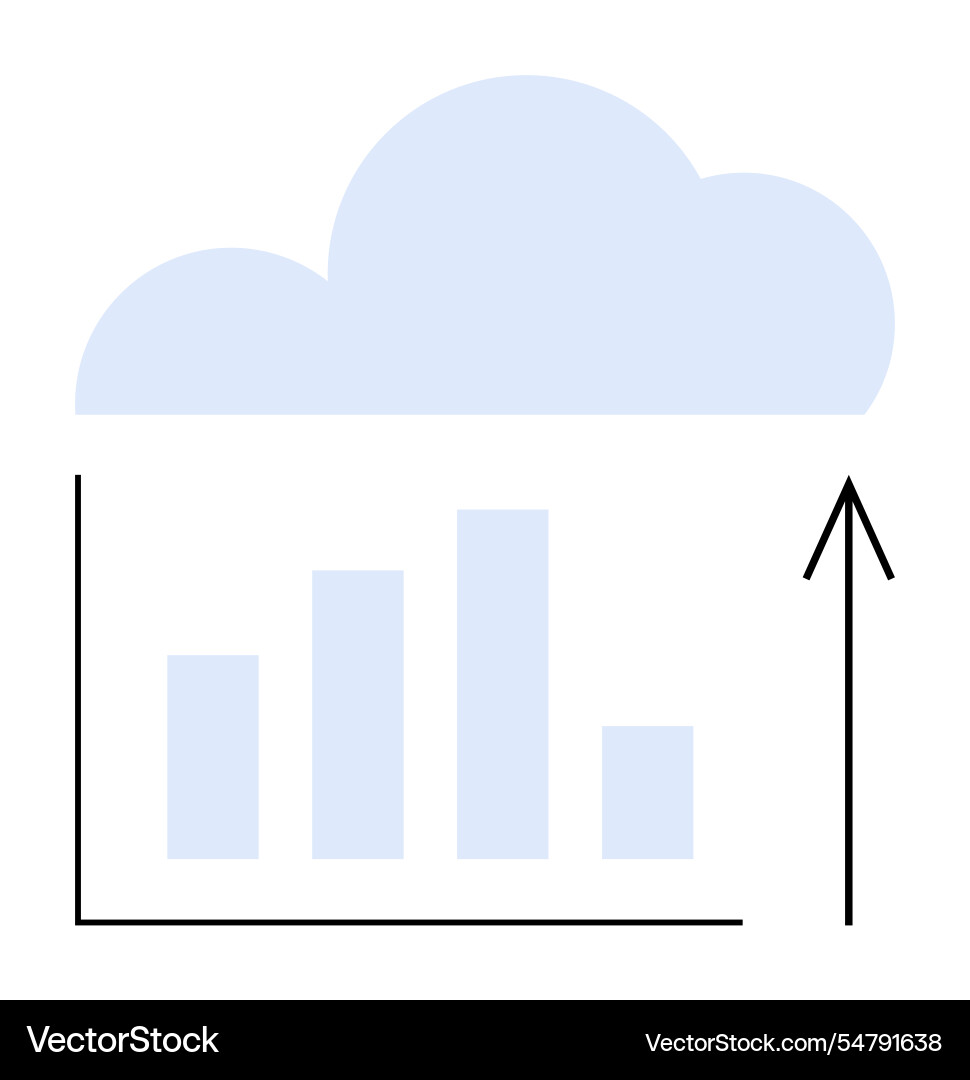 Cloud computing and data growth represented by bar Cloud computing and data growth represented by bar vector image