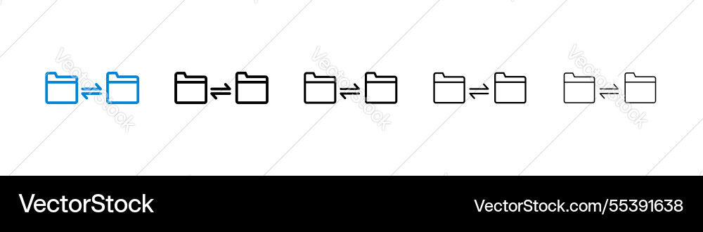 Data transfer icons in five different stroke sizes vector image